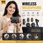 Q8 Wireless Microphone with Noise Cancellation – Dual Mic