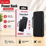 VEN-DENS VD-PB058 10000mAh High-Quality Power Bank with Built-in 4 Charging Cable