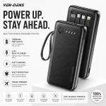 VEN-DENS VD-PB058 10000mAh High-Quality Power Bank with Built-in 4 Charging Cable - Image 2