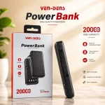 VEN-DENS VD-PB059 20000mAh High-Quality Power Bank with Built-in 4 Charging Cable - Image 5