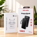 VEN-DENS 10000mAh Power Bank – Built in 4 Cables with FREE Apple AirPods Pro- 2nd Generation