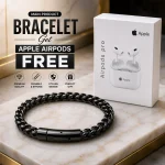 Legacy Bracelet Black with FREE Apple AirPods Pro – 2nd Generation | Premium Black Stainless Steel Men's Bracelet