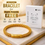 Legacy Bracelet Golden with FREE Apple AirPods Pro – 2nd Generation | Premium Gold Stainless Steel Men's Bracelet