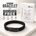 Retro Titanium Bracelet Black – FREE Apple AirPods Pro | Premium Stylish Bracelet for Men