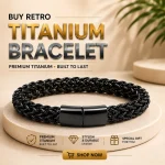 Retro Titanium Bracelet Black – FREE Apple AirPods Pro | Premium Stylish Bracelet for Men - Image 3