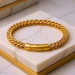 Legacy Bracelet Golden with FREE Apple AirPods Pro – 2nd Generation | Premium Gold Stainless Steel Men's Bracelet - Image 2