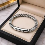 Legacy Bracelet Silver with FREE Apple AirPods Pro – 2nd Generation | Premium Stainless Steel Men's Bracelet - Image 3
