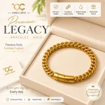 Legacy Bracelet Golden with FREE Apple AirPods Pro – 2nd Generation | Premium Gold Stainless Steel Men's Bracelet - Image 3