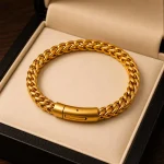 Legacy Bracelet Golden with FREE Apple AirPods Pro – 2nd Generation | Premium Gold Stainless Steel Men's Bracelet - Image 4