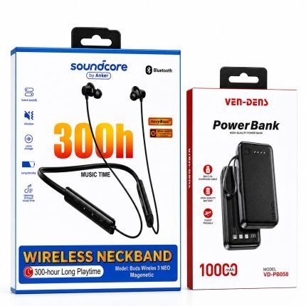 VEN-DENS 10000mAh Power Bank | FREE Soundcore Wireless Neckband