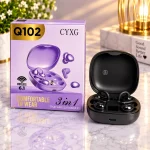 CYXG Q102 Wireless Earbuds - Black | Bluetooth 6.1 | 3-in-1 Design | Type-C Charging - Image 2