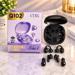 CYXG Q102 Wireless Earbuds - Black | Bluetooth 6.1 | 3-in-1 Design | Type-C Charging