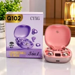 CYXG Q102 Wireless Earbuds – Pink | Bluetooth 6.1 | 3-in-1 Design | Type-C Charging - Image 4